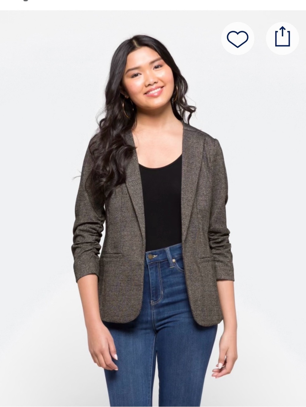 Classic Women's Blazer Jacket in Dark Grey